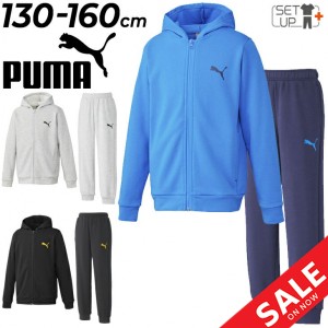  プーマ キッズ スウェット 上下 PUMA ACTIVE SPORTS パーカー ロングパンツ ジュニア セットアップ 130-160cm 子供服 裏毛タイプ ロゴ 