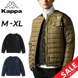 カッパ 中綿ジャケット メンズ アウター Kappa BRANDS RDKパディングジャケット ノーカラー 衿なし キルティングジャケット 防寒 保温 ブ