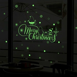 ウォールステッカー クリスマス サンタクロース クリスマスツリー 窓 蓄光 光 ステッカー トナカイ ガラス 装飾 サンタ 背景 壁シール 飾
