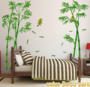 ウォールステッカー 竹 木 鳥 植物 おしゃれ 竹林 葉 壁紙 グリーン 和室 大きな木 ウオールステッカー ウォールシール インテリア 壁 飾