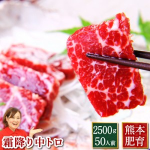 馬刺し 熊本 1kg 送料無料 霜降り 中トロ 約50人前 2500g 約50g×50パック まとめ買い 肉 馬肉 焼肉 利他フーズ 母の日 父の日 ギフト