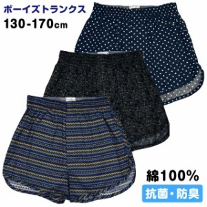 トランクス 子供 パンツ キッズ ジュニア 男の子 下着 抗菌防臭 柄パン 綿100％全3色