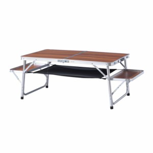 フォールディングテーブル W129(96)×D60×H43 ODL-556 フォールディングテーブル アウトドアテーブル 折りたたみテーブル テーブル 棚付