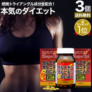 カルニチン・オルニチン＋BCAA 240粒×3個セット 約90〜120日分 送料無料 宅配便 | ダイエット サプリ サプリメント ダイエット食品 ダイ