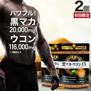 初回限定54%OFF 黒マカ＋ウコンEX 200粒×2個セット 約40〜50日分 送料無料 メール便 | マカ maka マカサプリ 黒マカ 秋ウコン ウコン う