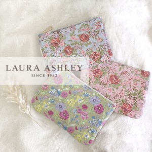 LAURA ASHLEY ローラアシュレイ フラットポーチ メイクポーチ 化粧ポーチ