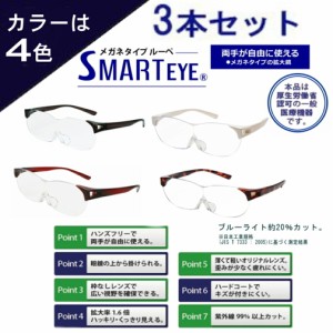 [3本セット]拡大鏡 ルーペ メガネ おしゃれ スマートアイ SMARTEYE 眼鏡 メガネ型ルーペ 拡大 鏡  