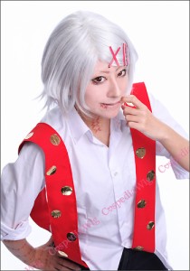 東京喰種(トーキョーグール) 鈴屋什造 風 ウィッグ　キャラウィッグ　コスプレウィッグ　フルウィッグ　コスプレ　耐熱