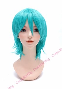 【即納】アレンジショート　エメラルドグリーン　ショート コスプレウィッグ コスプレ ウィッグ wig コスウィッグ 耐熱 ハロウィン