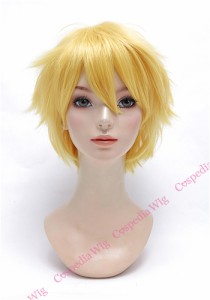 【即納】ツンツンショート　イエロー　ショート コスプレウィッグ コスプレ ウィッグ wig コスウィッグ 耐熱 ハロウィン