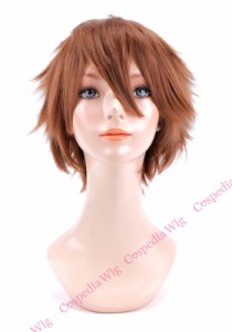 【即納】ツンツンショート　キャラメルブラウン　ショート コスプレウィッグ コスプレ ウィッグ wig コスウィッグ 耐熱 ハロウィン