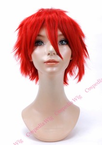 【即納】ツンツンショート　バーニングレッド　ショート コスプレウィッグ コスプレ ウィッグ wig コスウィッグ 耐熱 ハロウィン