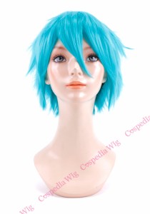 【即納】ツンツンショート　エメラルドグリーン　ショート コスプレウィッグ コスプレ ウィッグ wig コスウィッグ 耐熱 ハロウィン