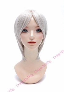 【即納】シンプルショート　アッシュシルバー　ショート コスプレウィッグ コスプレ ウィッグ wig コスウィッグ 耐熱 ハロウィン