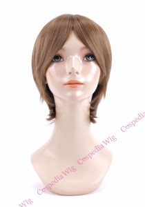 【即納】シンプルショート　アーモンドブラウン　ショート コスプレウィッグ コスプレ ウィッグ wig コスウィッグ 耐熱 ハロウィン