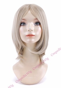 【即納】シンプルボブ　シャンパンゴールド　ボブ コスプレウィッグ コスプレ ウィッグ wig コスウィッグ 耐熱 ハロウィン