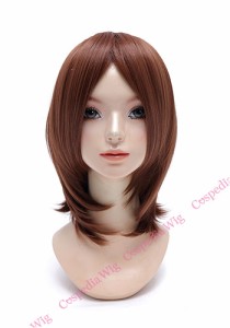 【即納】シンプルボブ　キャラメルブラウン　ボブ コスプレウィッグ コスプレ ウィッグ wig コスウィッグ 耐熱 ハロウィン