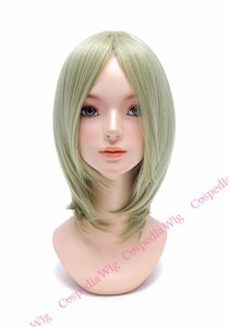 【即納】シンプルボブ　グリーンティー　ボブ コスプレウィッグ コスプレ ウィッグ wig コスウィッグ 耐熱 ハロウィン