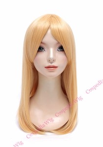 【即納】ミディアム(50cm)　カドミウムオレンジ　コスプレウィッグ コスプレ ウィッグ wig コスウィッグ 耐熱 ハロウィン