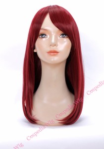 【即納】ミディアム(50cm)　ボルドー　コスプレウィッグ コスプレ ウィッグ wig コスウィッグ 耐熱 ハロウィン