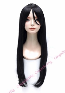 【即納】ロングストレート(80cm)　ブラック　ロング ストレート コスプレウィッグ コスプレ ウィッグ wig コスウィッグ 耐熱 ハロウィン