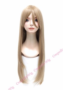 【即納】ロングストレート(80cm)　ライトベージュ　ロング ストレート コスプレウィッグ コスプレ ウィッグ wig コスウィッグ 耐熱 ハロ