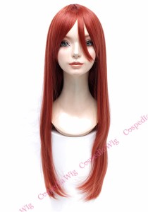 【即納】ロングストレート(80cm)　ブラッドレッド　ロング ストレート コスプレウィッグ コスプレ ウィッグ wig コスウィッグ 耐熱 ハロ