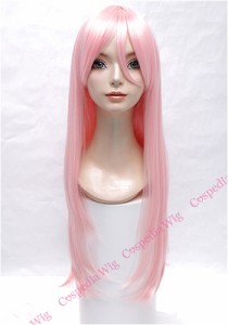 【即納】ロングストレート(80cm)　ピーチ　ロング ストレート コスプレウィッグ コスプレ ウィッグ wig コスウィッグ 耐熱 ハロウィン