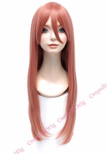 【即納】ロングストレート(80cm)　ファイアブリック　ロング ストレート コスプレウィッグ コスプレ ウィッグ wig コスウィッグ 耐熱 ハ