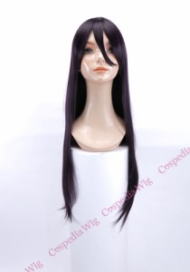 【即納】ロングストレート(80cm)　バイオレットブラック　ロング ストレート コスプレウィッグ コスプレ ウィッグ wig 耐熱 ハロウィン