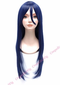 【即納】ロングストレート(80cm)　ダークブルー　ロング ストレート コスプレウィッグ コスプレ ウィッグ wig コスウィッグ 耐熱 ハロウ