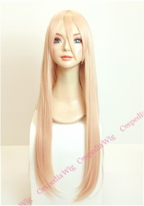 【即納】ロングストレート(80cm)　ピンクゴールド　ロング ストレート コスプレウィッグ コスプレ ウィッグ wig コスウィッグ 耐熱 ハロ