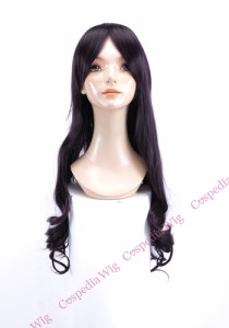 【即納】ロングウェーブ　バイオレットブラック　ロング ウェーブコスプレウィッグ コスプレ ウィッグ wig コスウィッグ 耐熱 ハロウィン