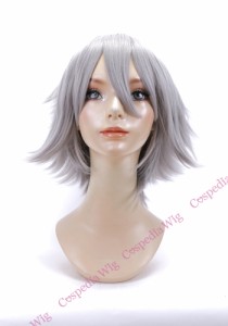 【即納】ロッキンベース　ストーンシルバー　外ハネ コスプレウィッグ コスプレ ウィッグ wig コスウィッグ 耐熱 ハロウィン