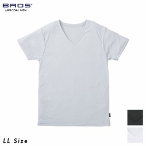 15%OFF ワコール ブロス BROS メンズ 下着 肌着 男性用 メンズシャツ 半袖 GL3310 LL インナー 無地 吸放湿性 吸汗速乾 通気性 抗菌防臭 