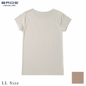 15%OFF ワコール ブロス BROS メンズ 下着 男性用 丸首半袖シャツ GL5210 LL オーガニック綿混 クルーネック 2分袖 吸汗速乾・通気性・抗