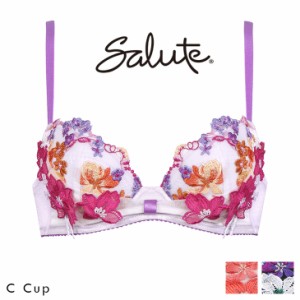 30%OFF サルート Salute ワコール Wacoal ブラジャー Cカップブラ リボンブラ BTJ781 81シリーズ  3/4 花柄 フラワー 和テイスト カラフ