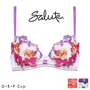 30%OFF サルート Salute ワコール Wacoal ブラジャー DEFカップブラ リボンブラ BTJ781 81シリーズ  3/4 花柄 フラワー 和テイスト カラ