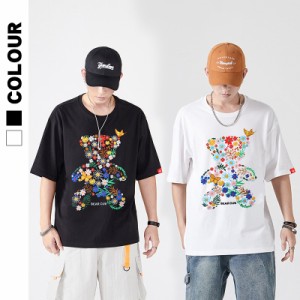 tシャツ 半袖 メンズ ブランド 綿100% 厚手 ヘビーオンス シンプル カジュアル 大きい 吸汗速乾 u首 ゆったり 韓国 高校生 ファッション 