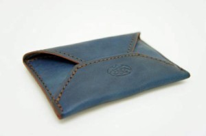 福山レザー 藍染薄型名刺入れ 名刺ケース カードケース カード入れ カードいれ 男女兼用 メン