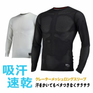 クレーターメッシュ 長袖Tシャツ（全2色）オールシーズン対応 ロングスリーブ 長袖 吸汗速乾 クレーターメッシュ メンズシャツ 次世代イ