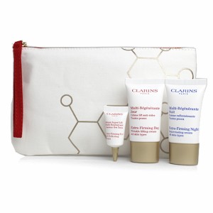 クラランス スキンケア3点 ポーチ セット（ファーミング EX ナイト・ファーミング EX デイ ・アイセラム）CLARINS SKINCARE POUCH SET ブ