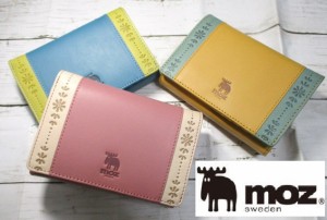 財布 レディース 折財布 二つ折り かぶせ モズ moz ブランド 本革 レトロなヌメ革の可愛いパステルカラー 86065 おまけ付き