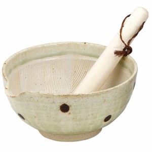 使いやすい キッチンツール ごま 小鉢 水玉/ ヒワ水玉すり大鉢（茶） /モダン 器 食器 和食器