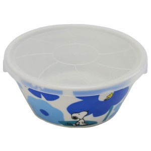 レンジパック 食器 蓋付き フタ付き 中鉢 ボウル/ SNOOPY フラワーブルー コンテナーM /ノンラップ中鉢 スヌーピー 保存 鉢 うつわ 漬物 