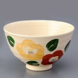 茶碗 飯碗 ちゃわん/ 彩絵 椿 飯碗 /陶器 かわいい 花 フラワー ギフト プレゼント