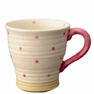 マグカップ おしゃれ/ 色彩ドットマグ（ピンク） /陶器 おしゃれ ギフト プレゼント 贈り物 カフェ