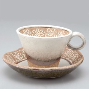 コーヒーカップ ソーサー 碗皿/ お花畑 コーヒーC/S（白） /陶器 おしゃれ ギフト プレゼント 贈り物 カフェ