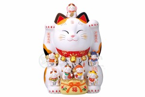 錦彩七福神招き猫（20号）