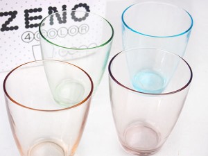 カラー グラス タンブラー セット 箱入/ ZENO ゼノ 400cc 4カラーボックス /ジュース ガラス おしゃれ レストラン カフェ 家庭用 プレゼ